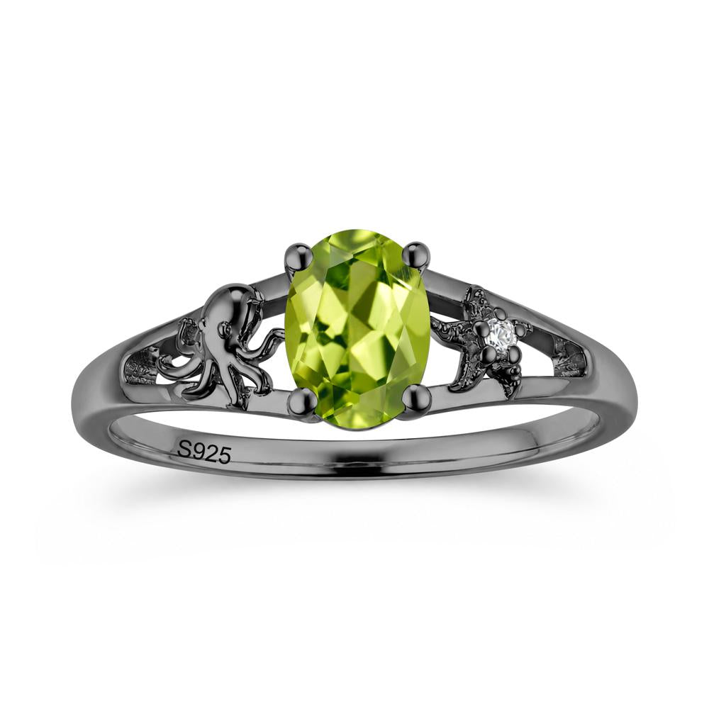 Oval Cut London Blue Topaz Starfish Ring - LUO Jewelry #gemstone_Peridot