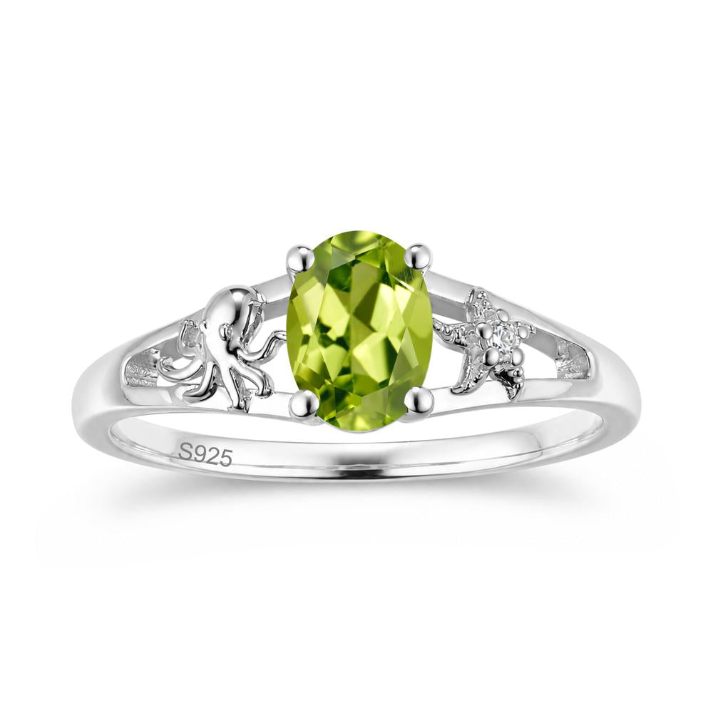 Oval Cut London Blue Topaz Starfish Ring - LUO Jewelry #gemstone_Peridot
