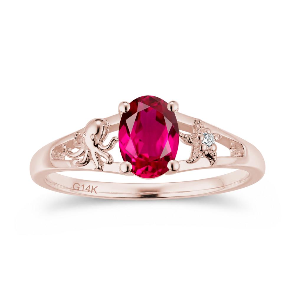 Oval Cut London Blue Topaz Starfish Ring - LUO Jewelry #gemstone_Ruby
