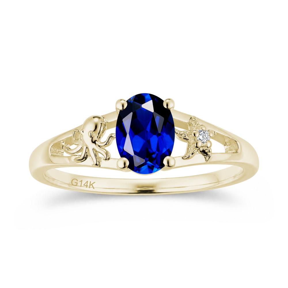 Oval Cut London Blue Topaz Starfish Ring - LUO Jewelry #gemstone_Sapphire
