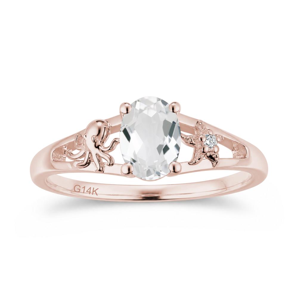 Oval Cut London Blue Topaz Starfish Ring - LUO Jewelry #gemstone_White Topaz