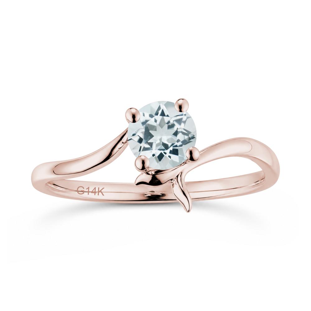 Round Shaped Emerald Whale Tail Bypass Ring - LUO Jewelry #gemstone_Aquamarine