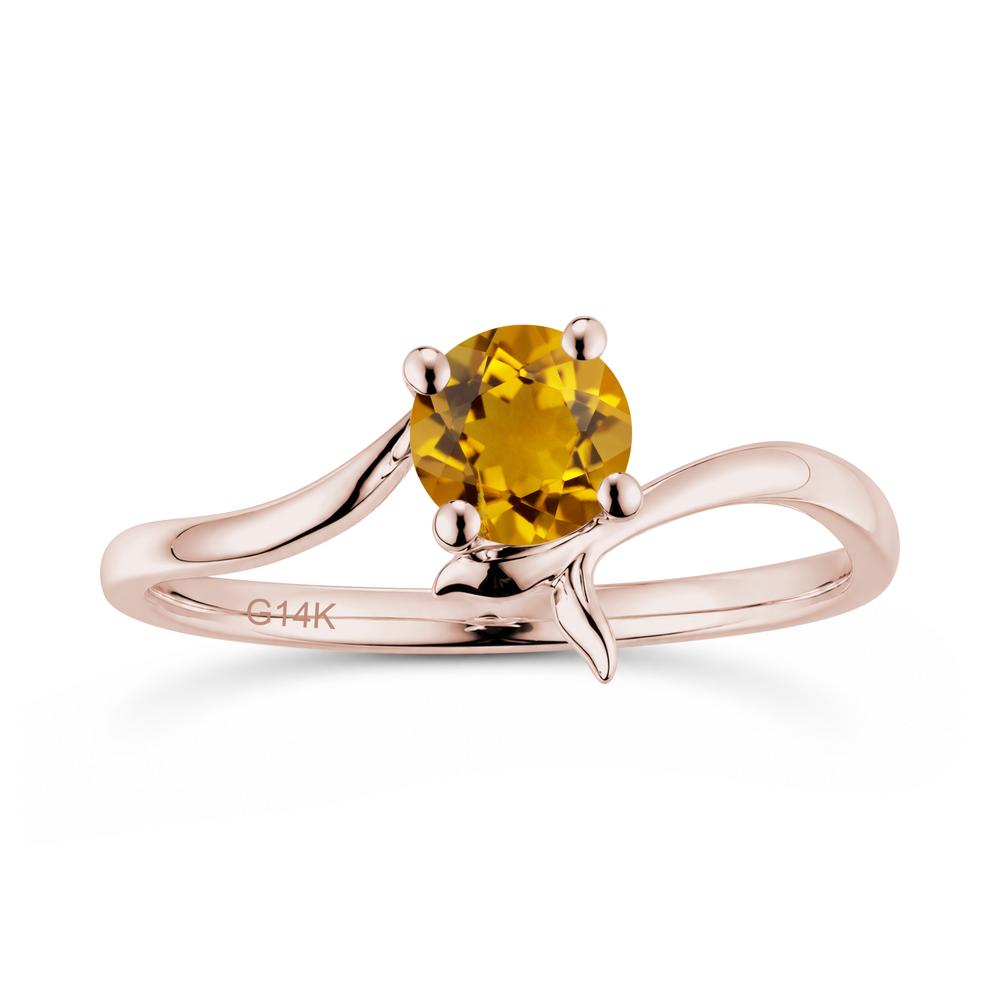 Round Shaped Emerald Whale Tail Bypass Ring - LUO Jewelry #gemstone_Citrine