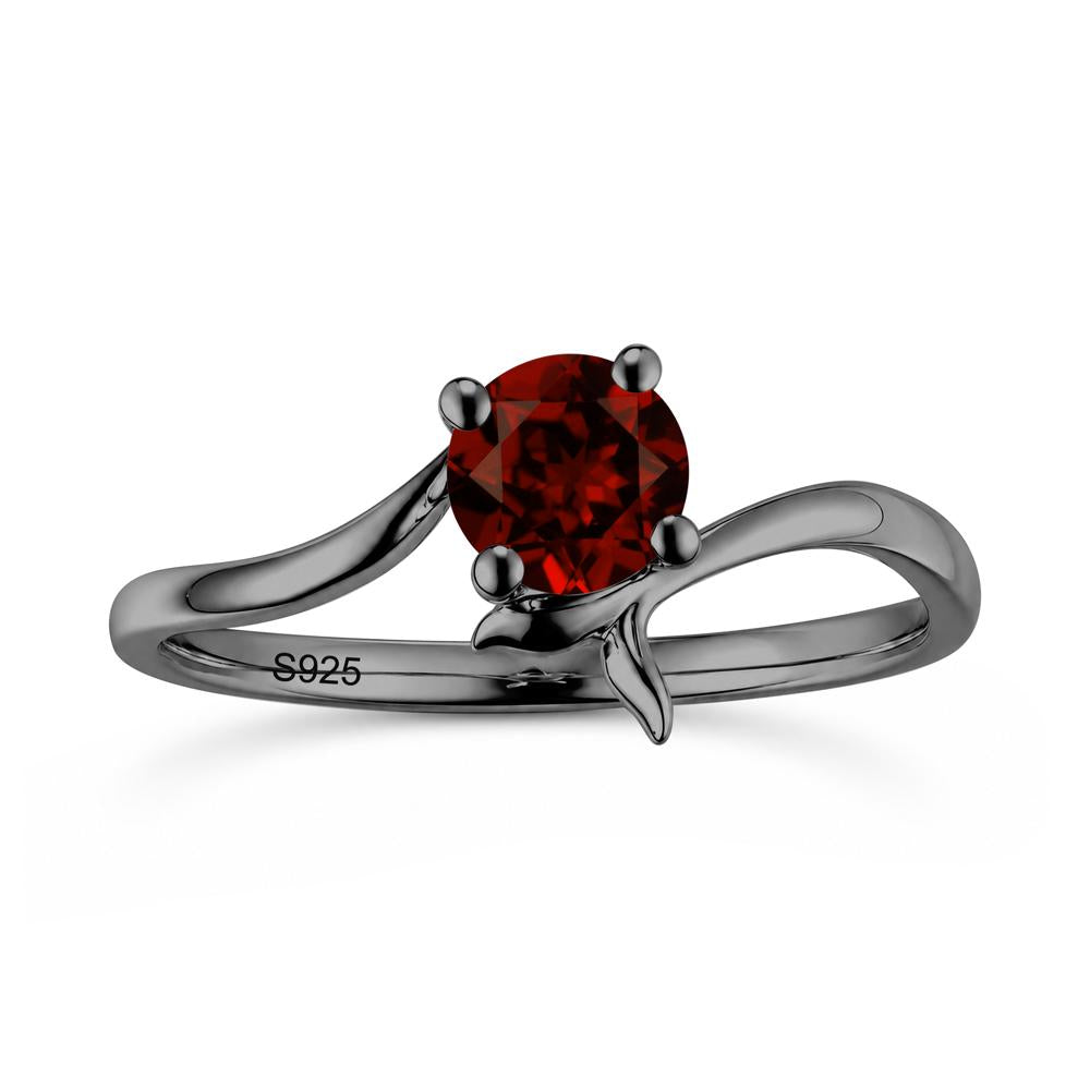 Round Shaped Emerald Whale Tail Bypass Ring - LUO Jewelry #gemstone_Garnet