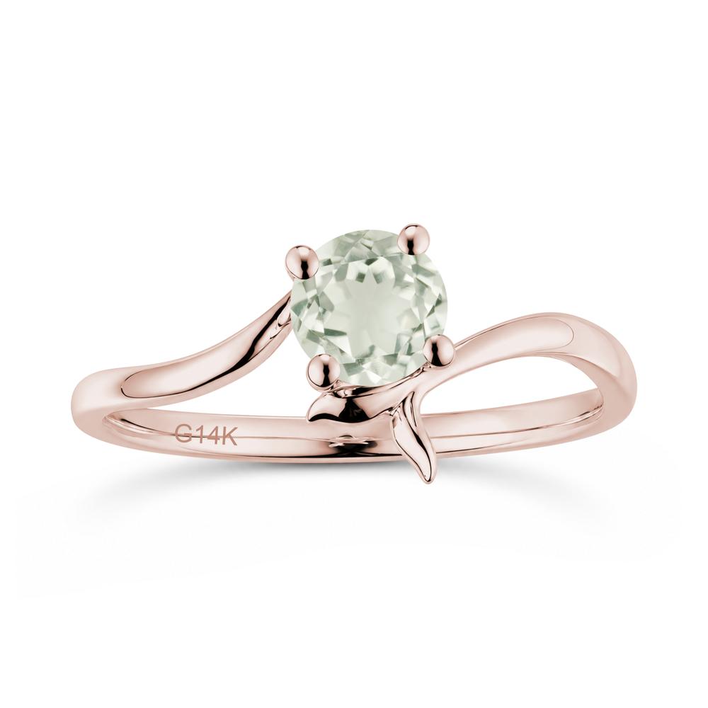 Round Shaped Emerald Whale Tail Bypass Ring - LUO Jewelry #gemstone_Green Amethyst