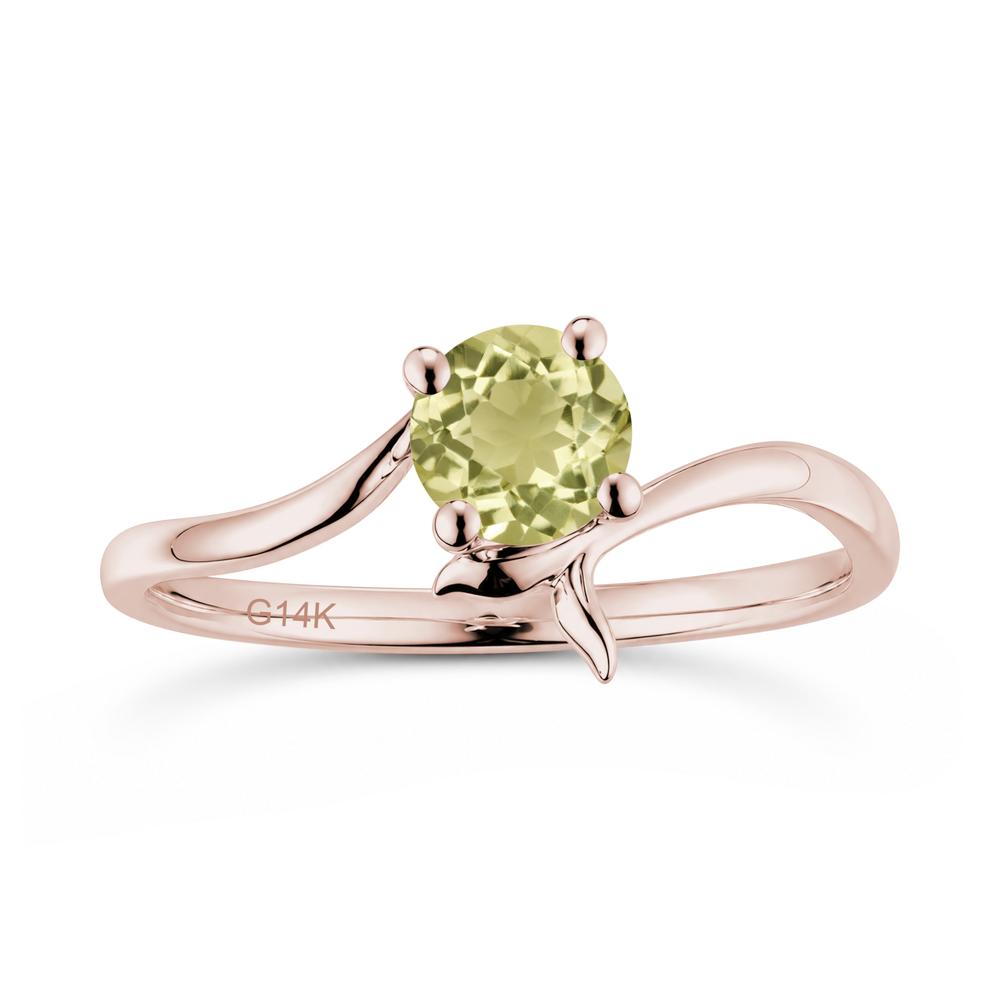 Round Shaped Emerald Whale Tail Bypass Ring - LUO Jewelry #gemstone_Lemon Quartz