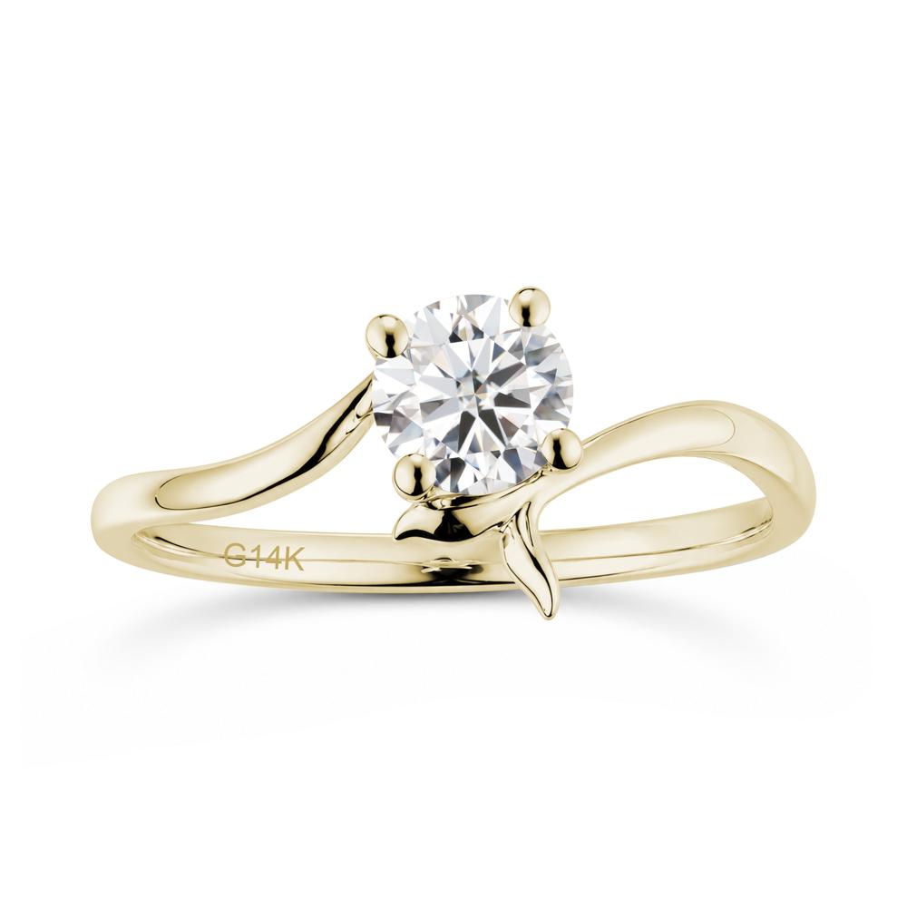 Round Shaped Emerald Whale Tail Bypass Ring - LUO Jewelry #gemstone_Moissanite