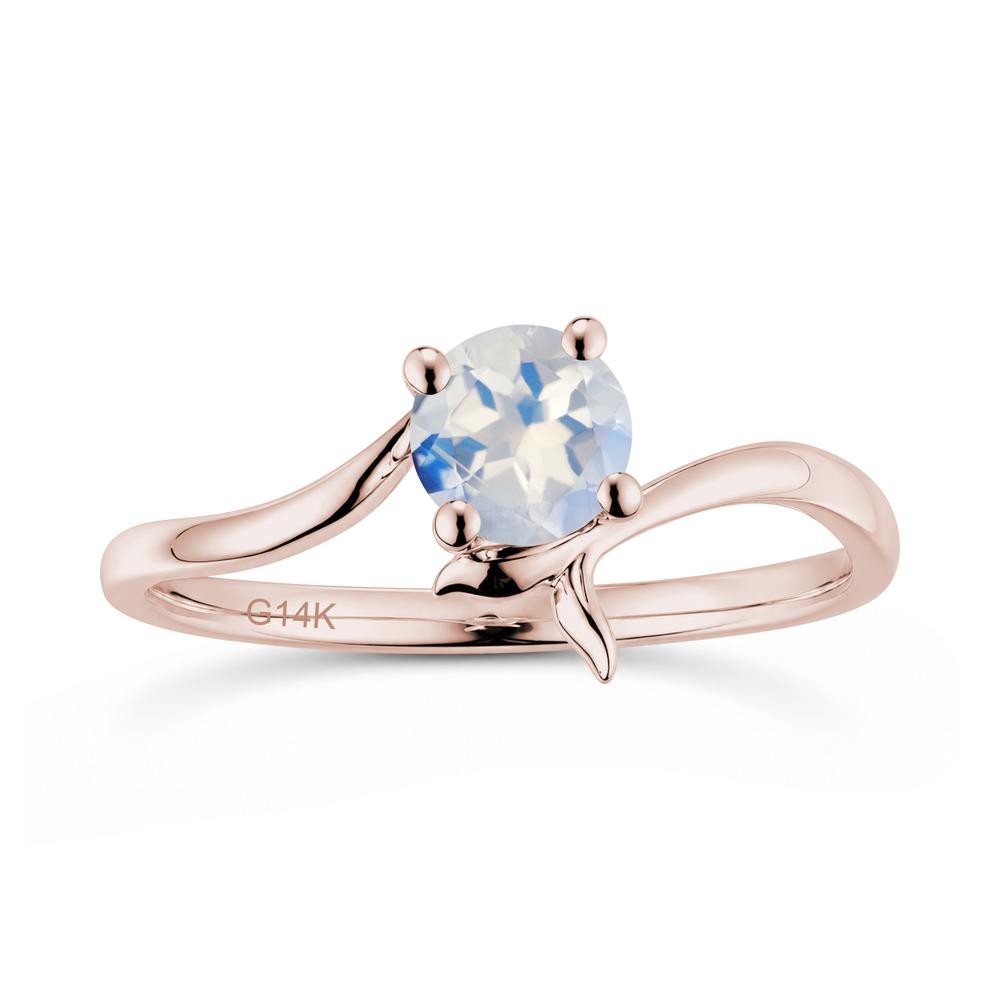 Round Shaped Emerald Whale Tail Bypass Ring - LUO Jewelry #gemstone_Moonstone