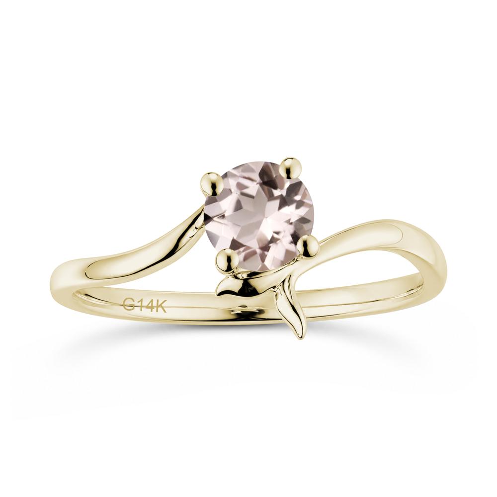 Round Shaped Emerald Whale Tail Bypass Ring - LUO Jewelry #gemstone_Morganite