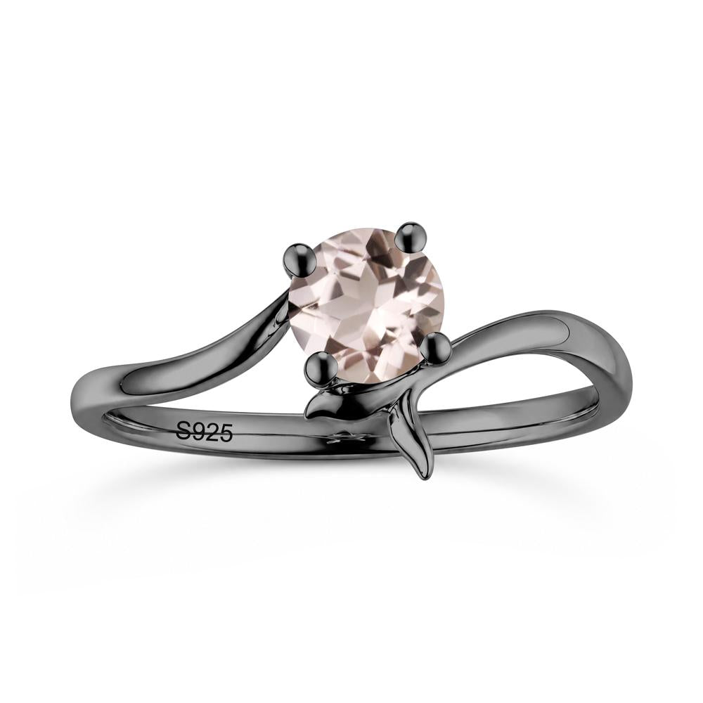 Round Shaped Emerald Whale Tail Bypass Ring - LUO Jewelry #gemstone_Morganite