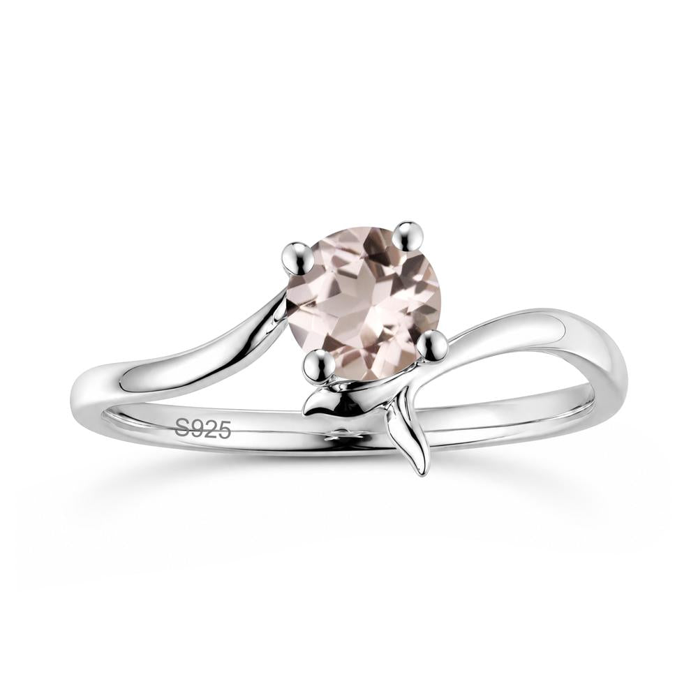 Round Shaped Emerald Whale Tail Bypass Ring - LUO Jewelry #gemstone_Morganite