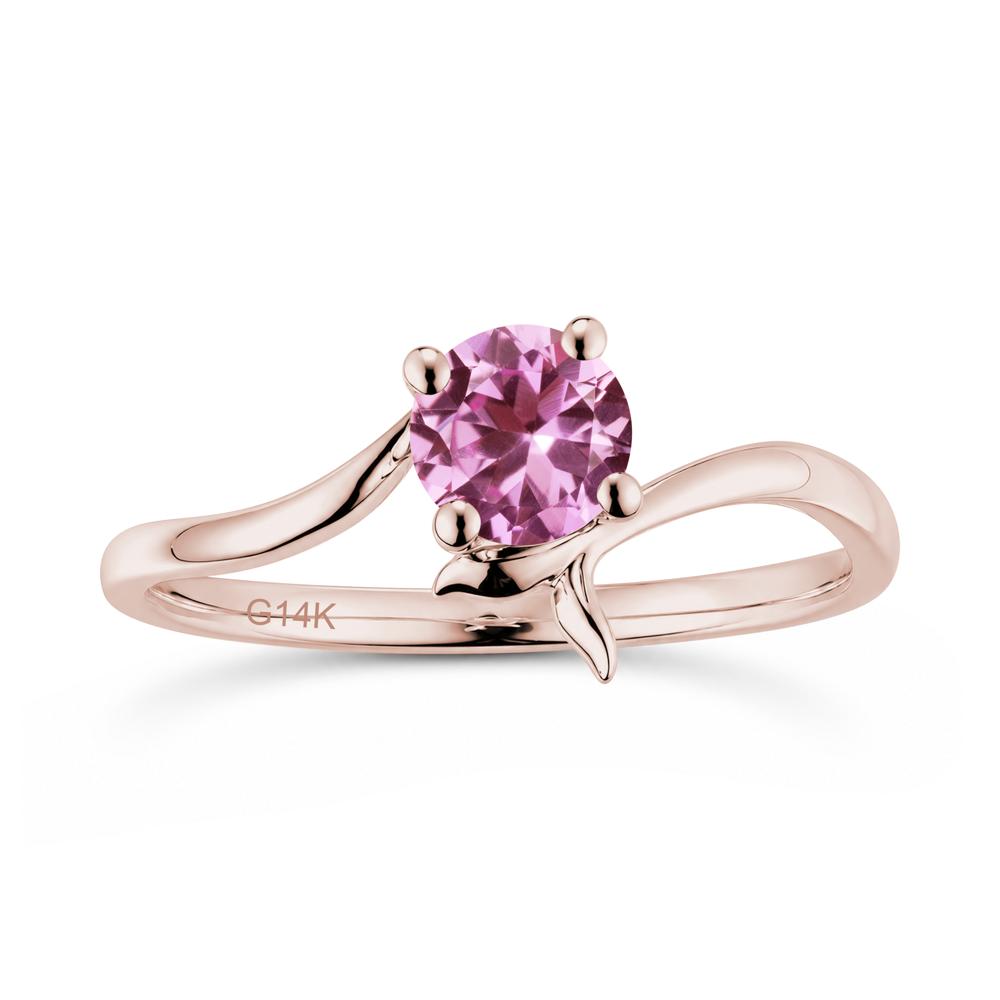 Round Shaped Emerald Whale Tail Bypass Ring - LUO Jewelry #gemstone_Pink Sapphire