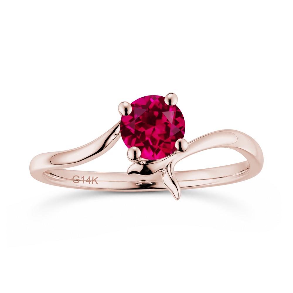 Round Shaped Emerald Whale Tail Bypass Ring - LUO Jewelry #gemstone_Ruby