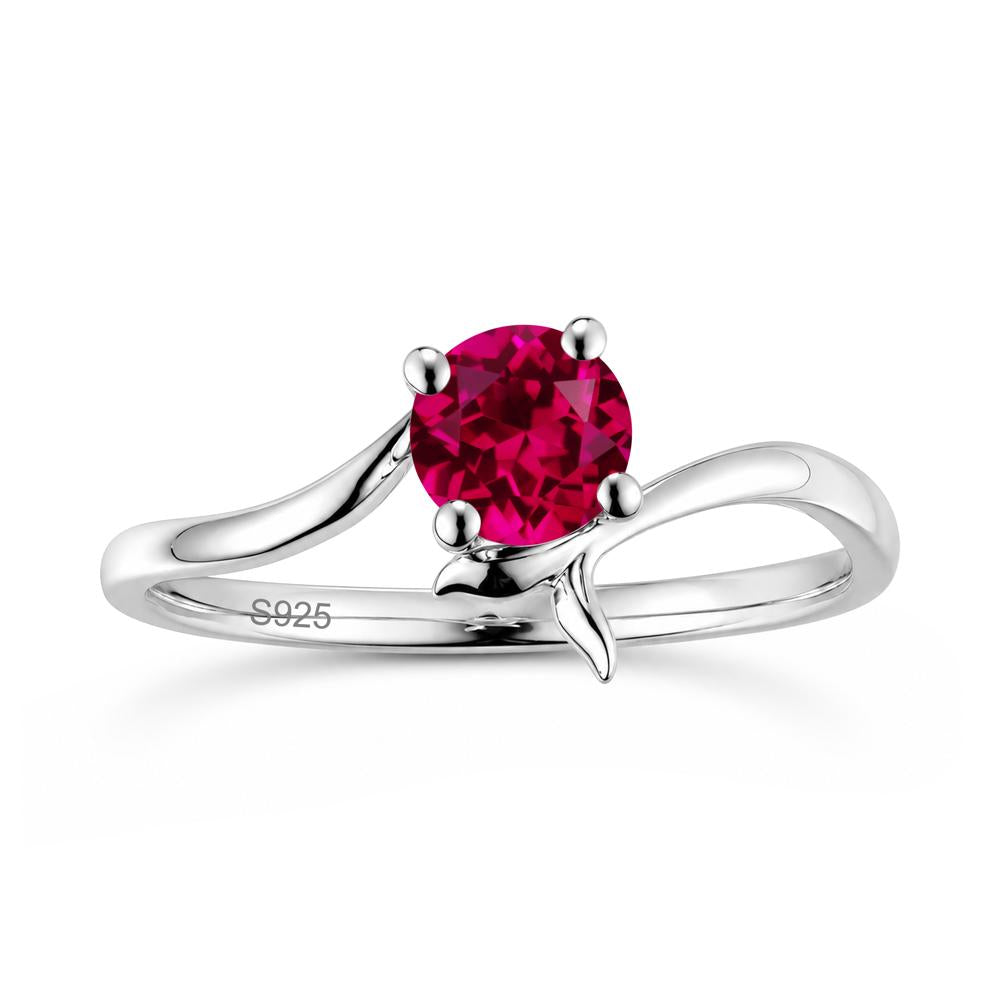 Round Shaped Emerald Whale Tail Bypass Ring - LUO Jewelry #gemstone_Ruby