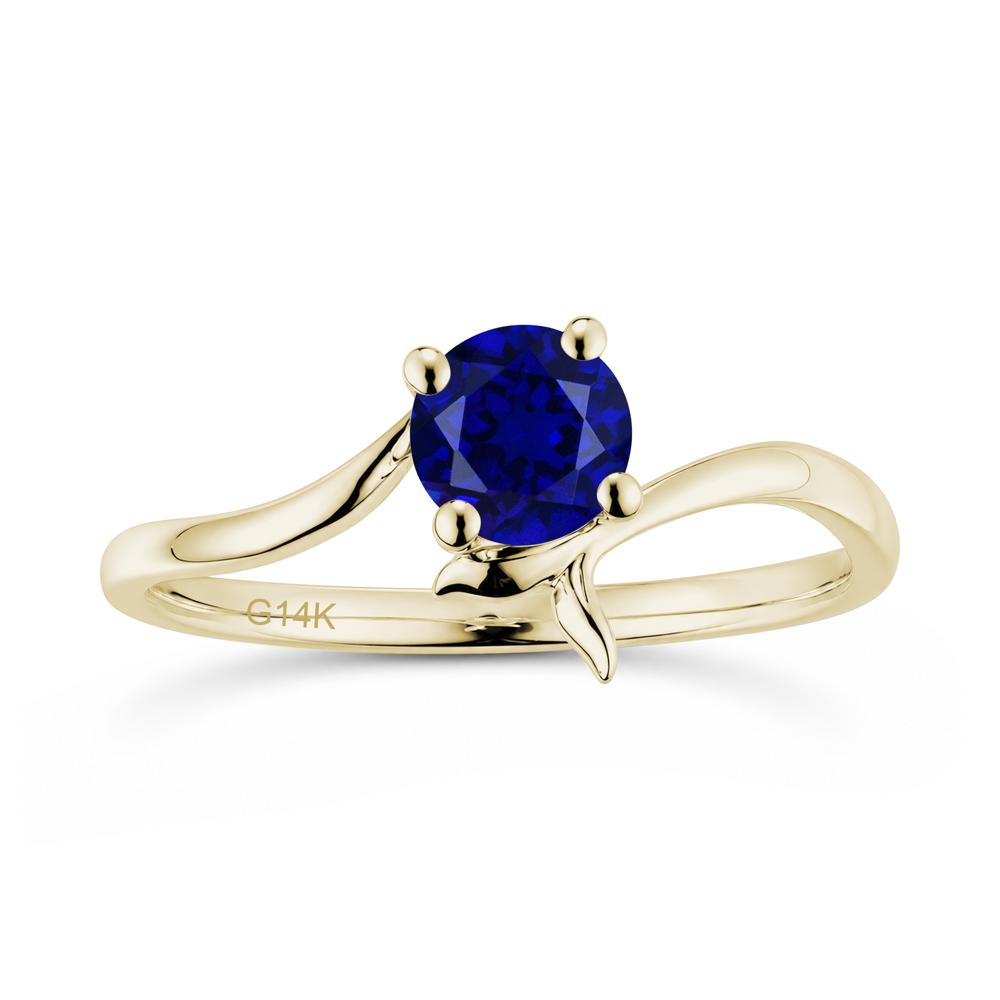 Round Shaped Emerald Whale Tail Bypass Ring - LUO Jewelry #gemstone_Sapphire