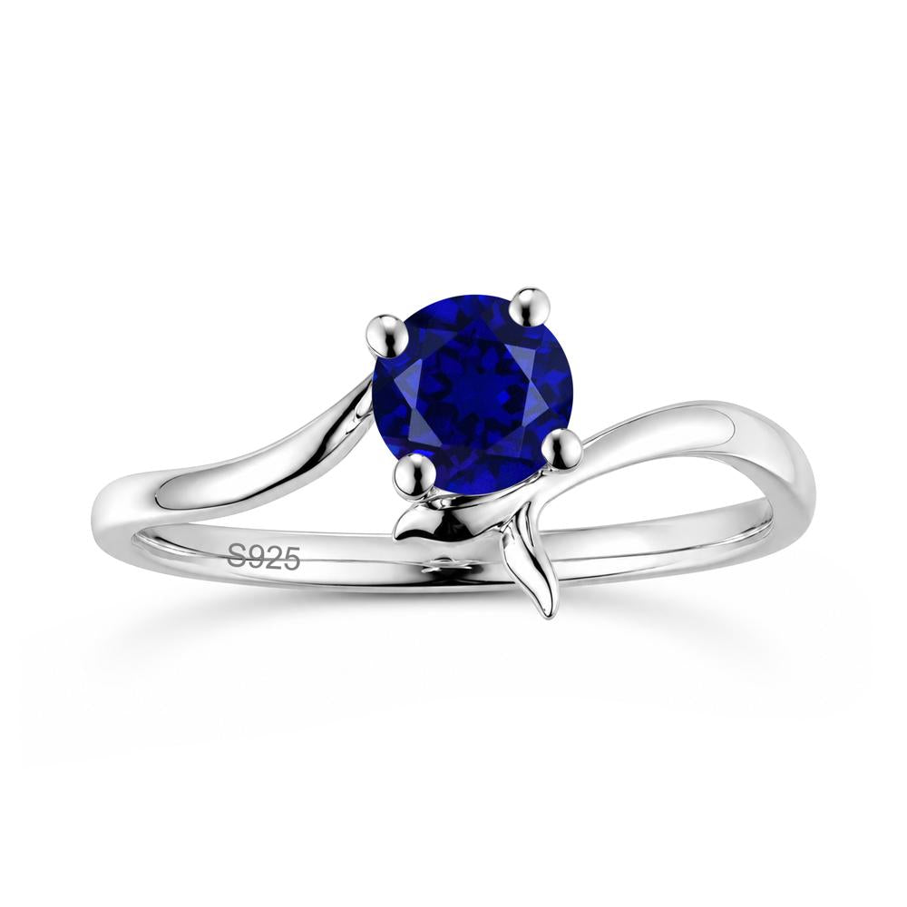 Round Shaped Emerald Whale Tail Bypass Ring - LUO Jewelry #gemstone_Sapphire