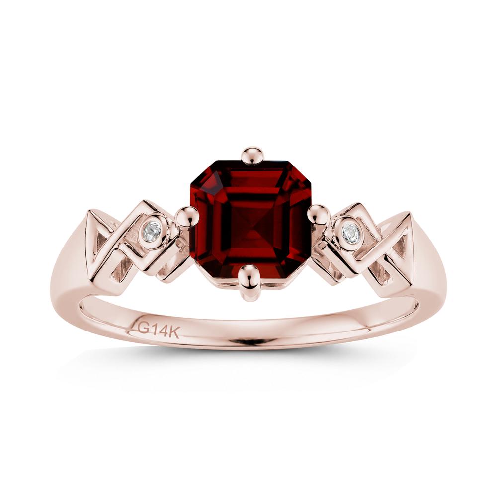 Asscher Cut Sapphire Engraved Fish Ring - LUO Jewelry #gemstone_Garnet