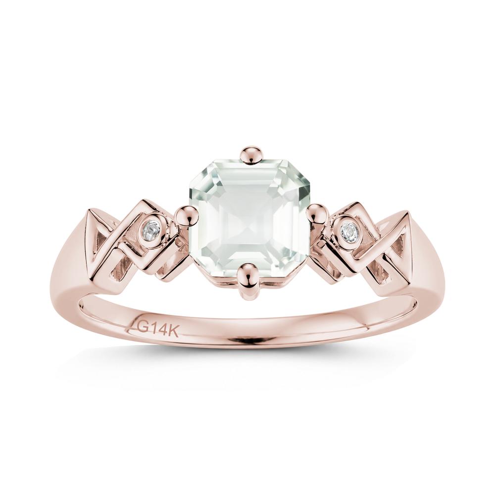 Asscher Cut Sapphire Engraved Fish Ring - LUO Jewelry #gemstone_Green Amethyst