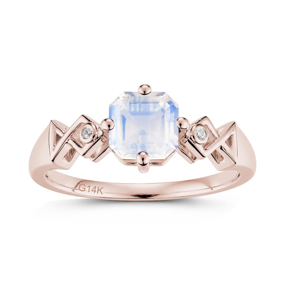 Asscher Cut Sapphire Engraved Fish Ring - LUO Jewelry #gemstone_Moonstone