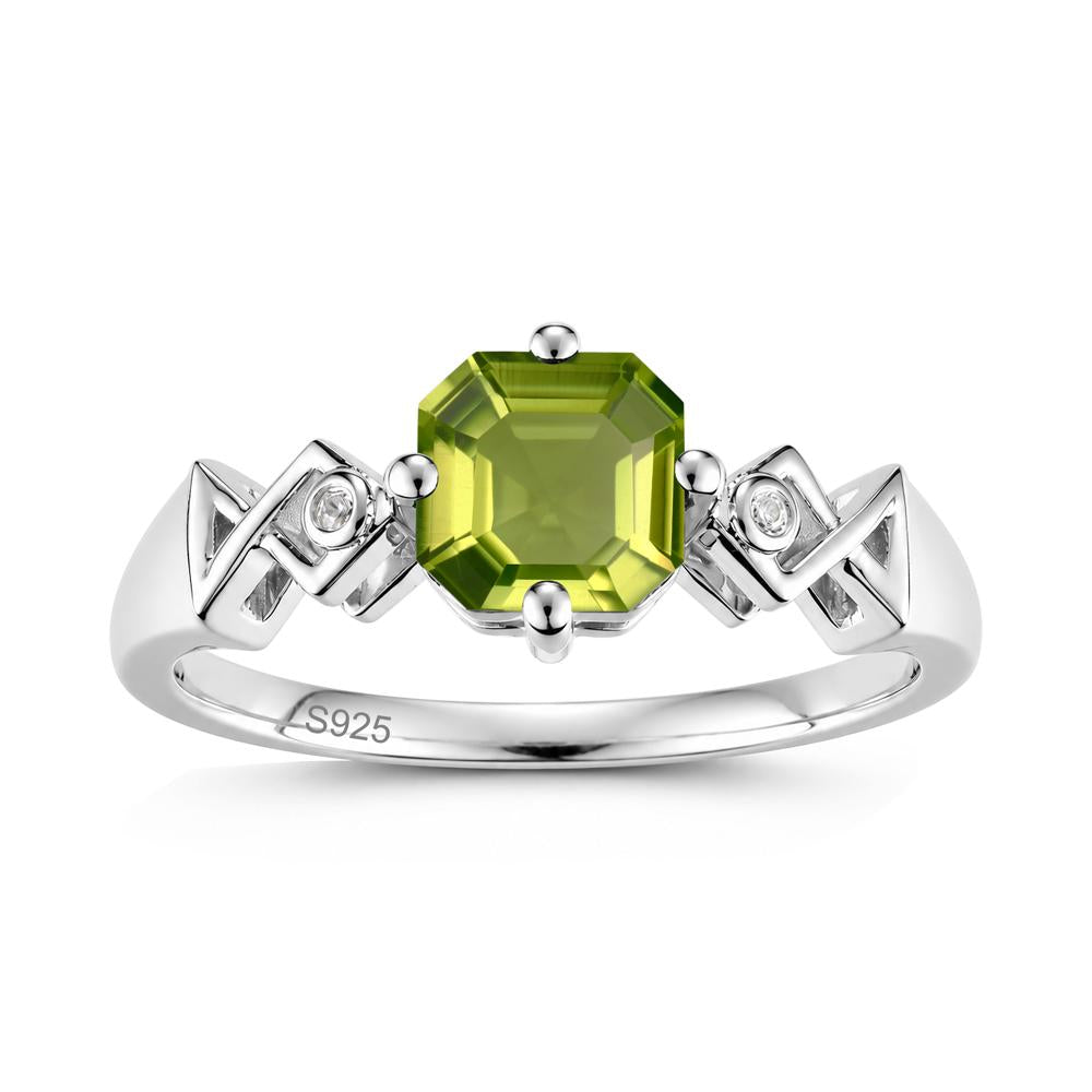 Asscher Cut Sapphire Engraved Fish Ring - LUO Jewelry #gemstone_Peridot