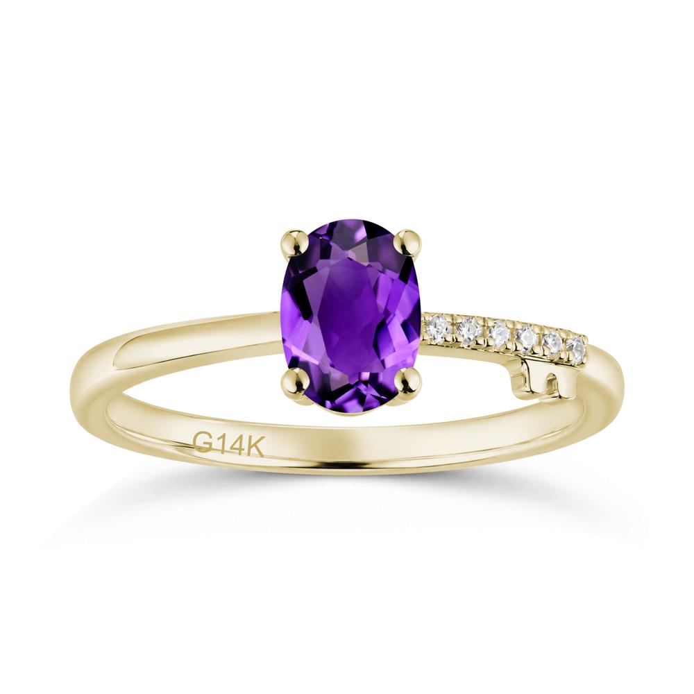 Oval Shaped Emerald Key Ring - LUO Jewelry #gemstone_Amethyst