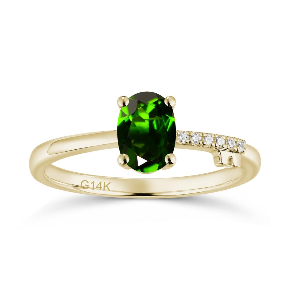 Oval Shaped Emerald Key Ring - LUO Jewelry #gemstone_Diopside