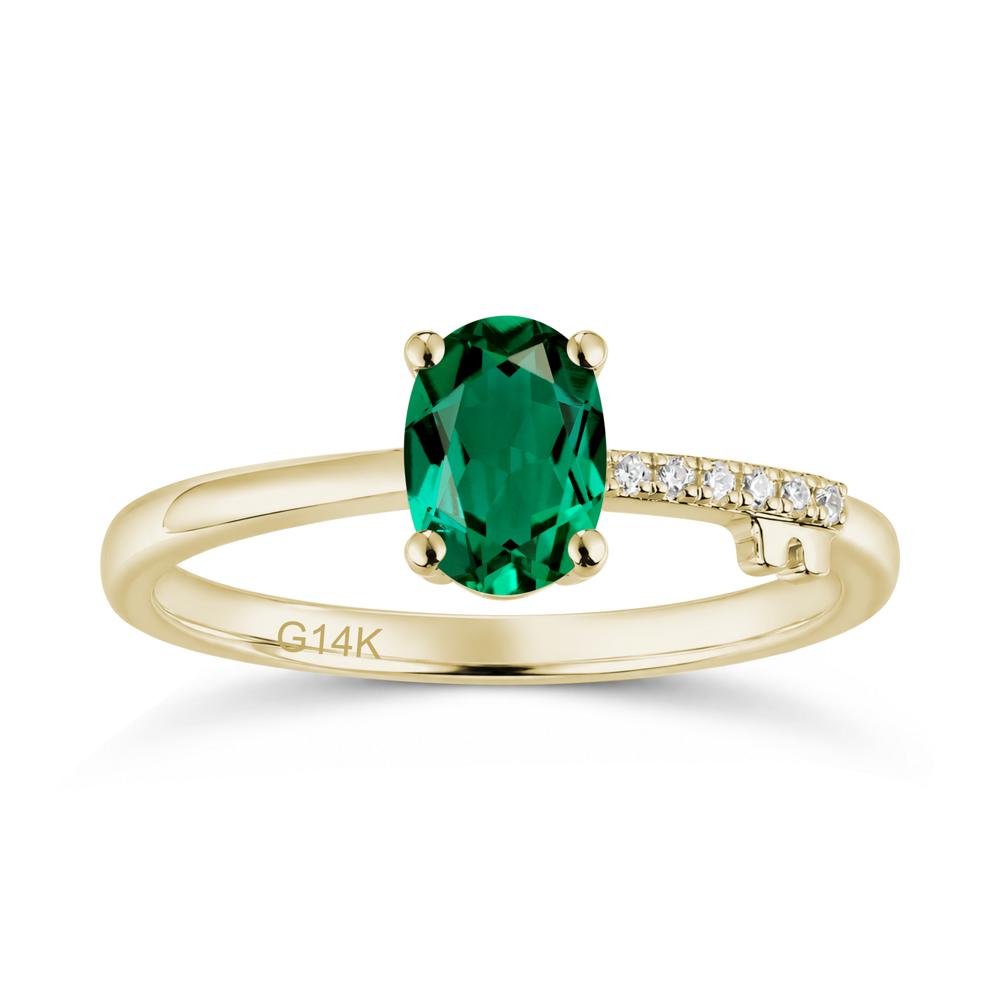 Oval Shaped Emerald Key Ring - LUO Jewelry #gemstone_Emerald