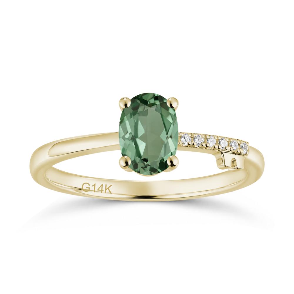 Oval Shaped Emerald Key Ring - LUO Jewelry #gemstone_Green Sapphire