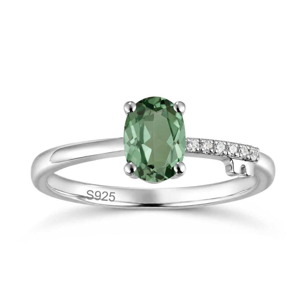 Oval Shaped Emerald Key Ring - LUO Jewelry #gemstone_Green Sapphire