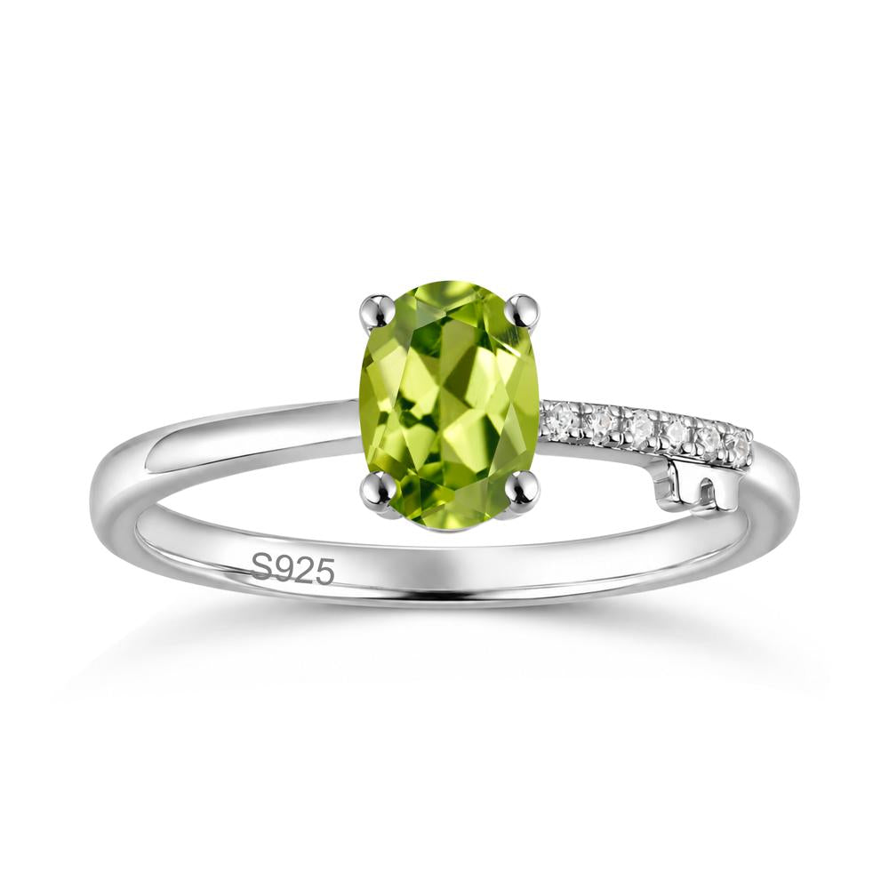 Oval Shaped Emerald Key Ring - LUO Jewelry #gemstone_Peridot