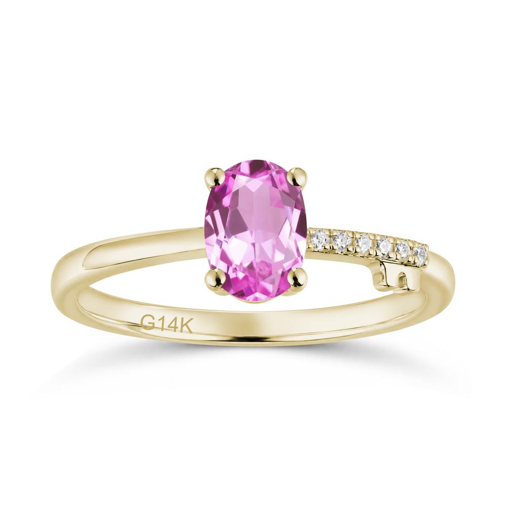 Oval Shaped Emerald Key Ring - LUO Jewelry #gemstone_Pink Sapphire