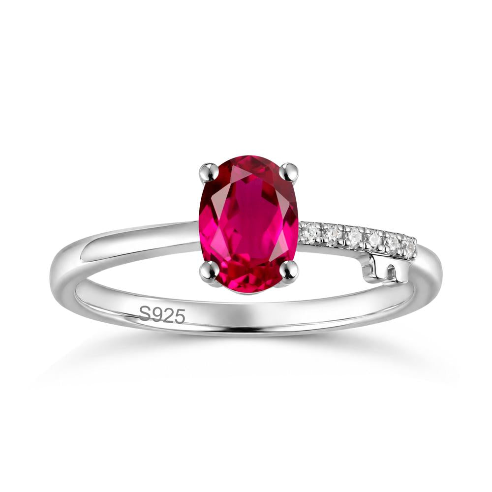 Oval Shaped Emerald Key Ring - LUO Jewelry #gemstone_Ruby