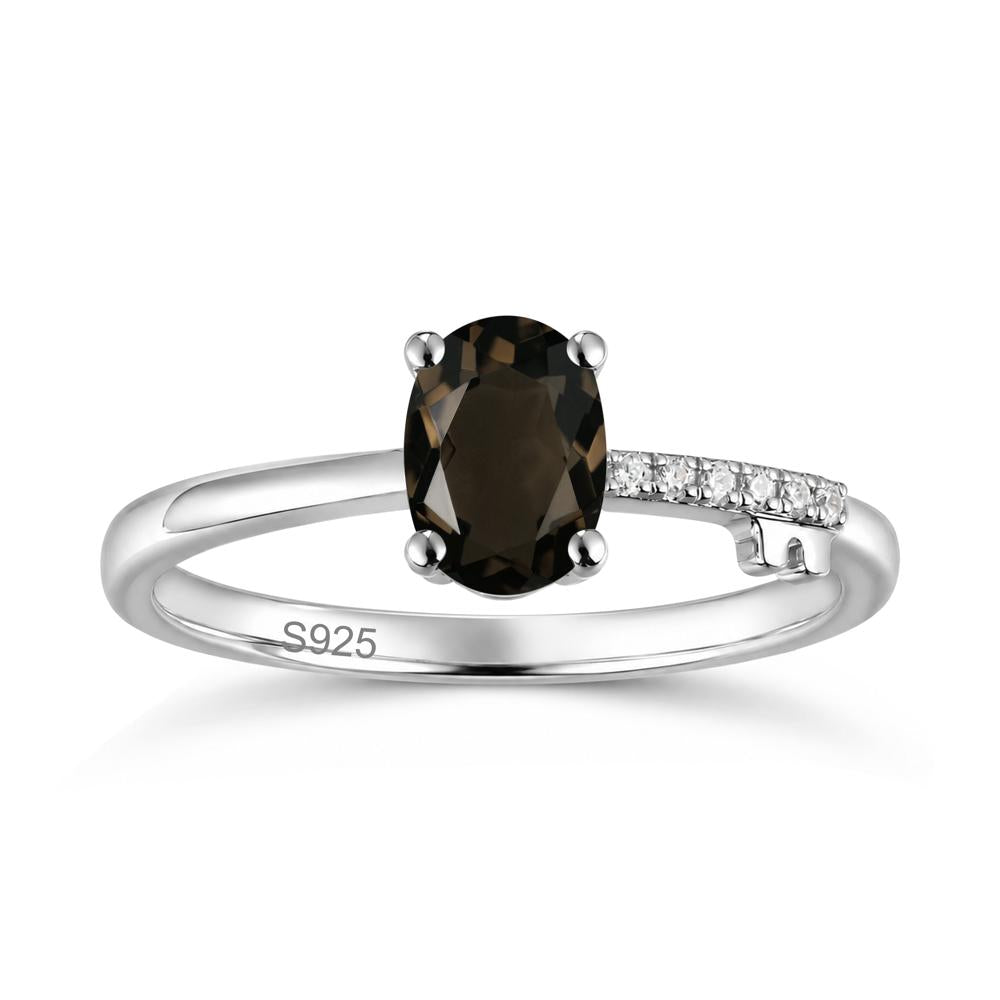 Oval Shaped Emerald Key Ring - LUO Jewelry #gemstone_Smoky Quartz