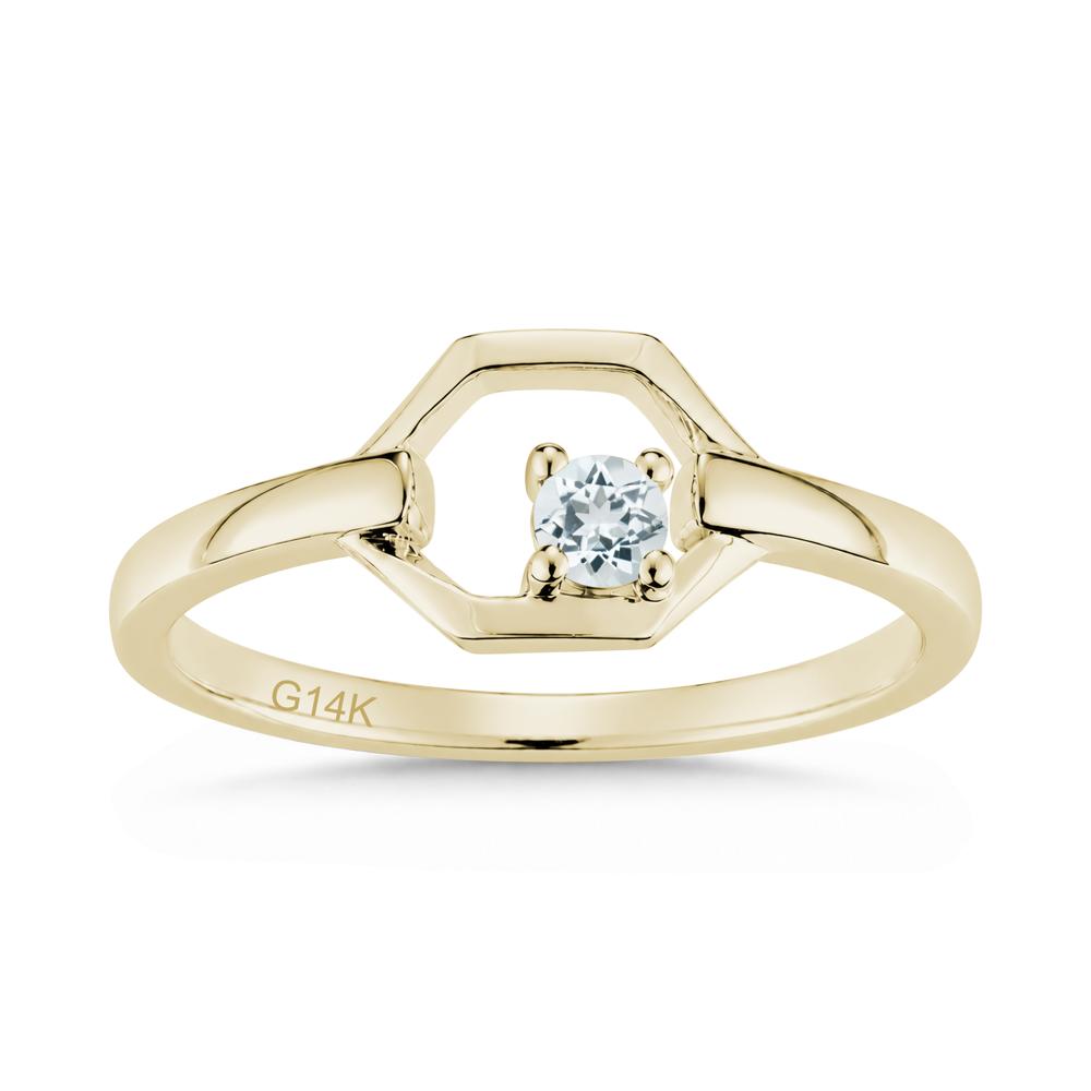 Minimalist Petite Solitaire Amethyst Ring - LUO Jewelry #gemstone_Aquamarine