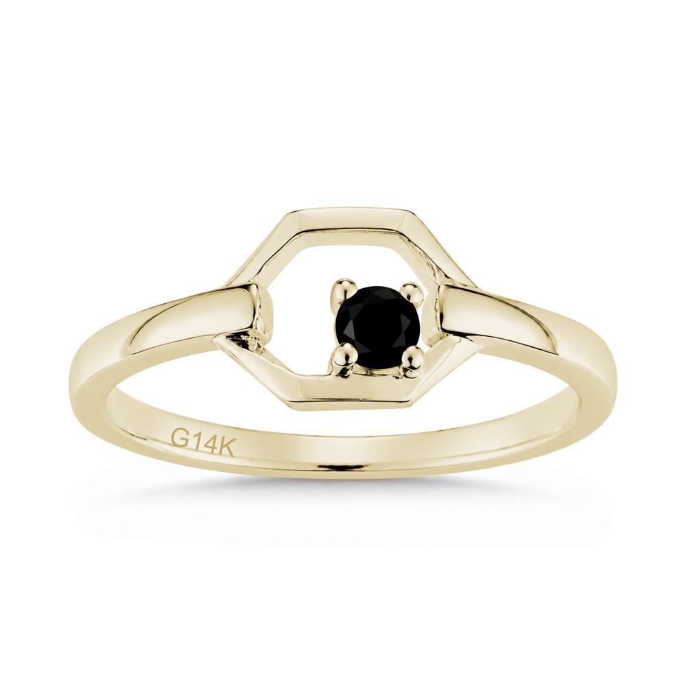Minimalist Petite Solitaire Amethyst Ring - LUO Jewelry #gemstone_Black Spinel