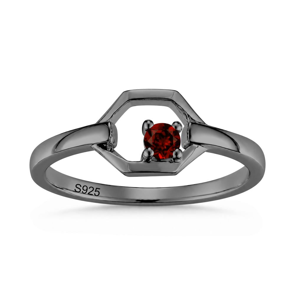 Minimalist Petite Solitaire Amethyst Ring - LUO Jewelry #gemstone_Garnet
