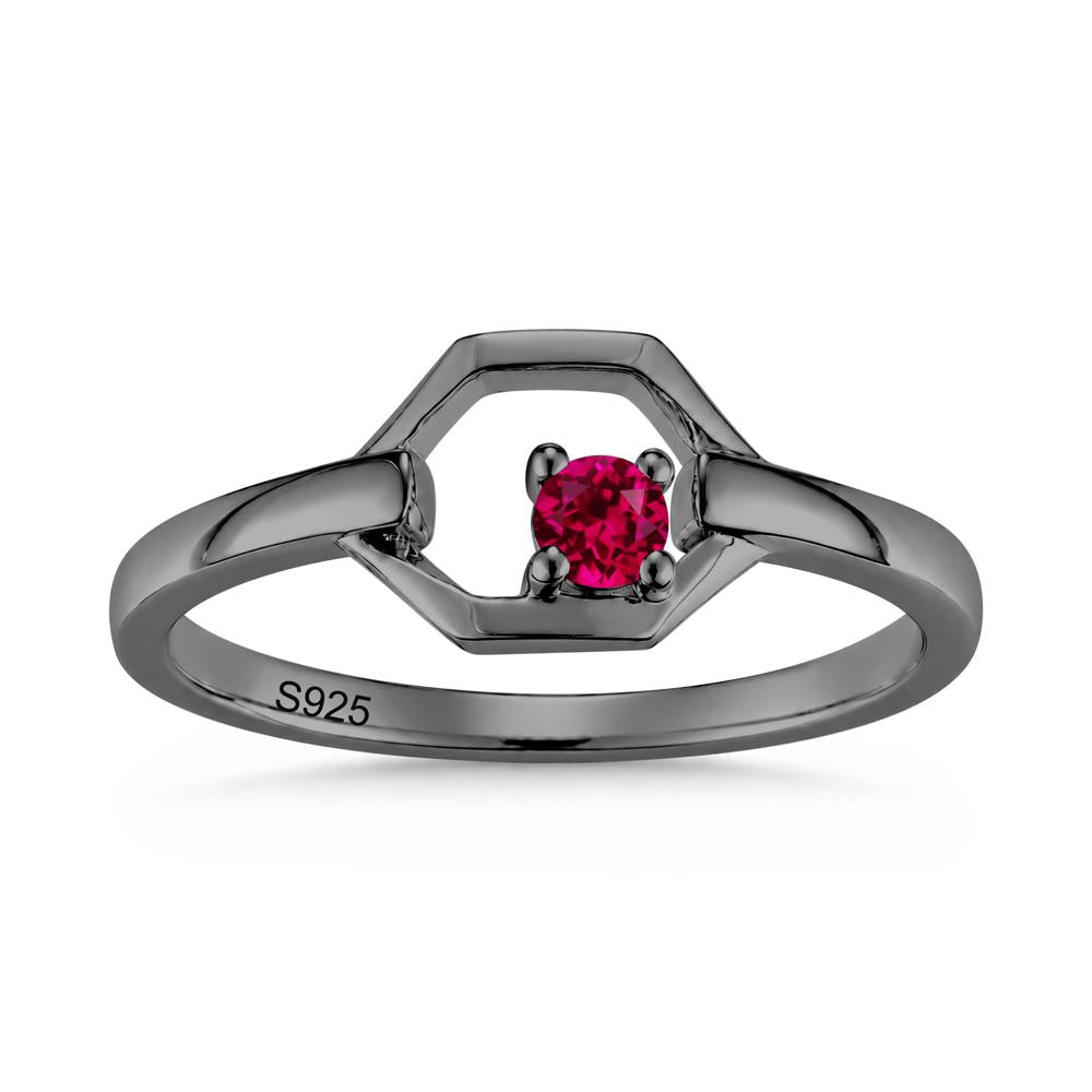 Minimalist Petite Solitaire Amethyst Ring - LUO Jewelry #gemstone_Ruby