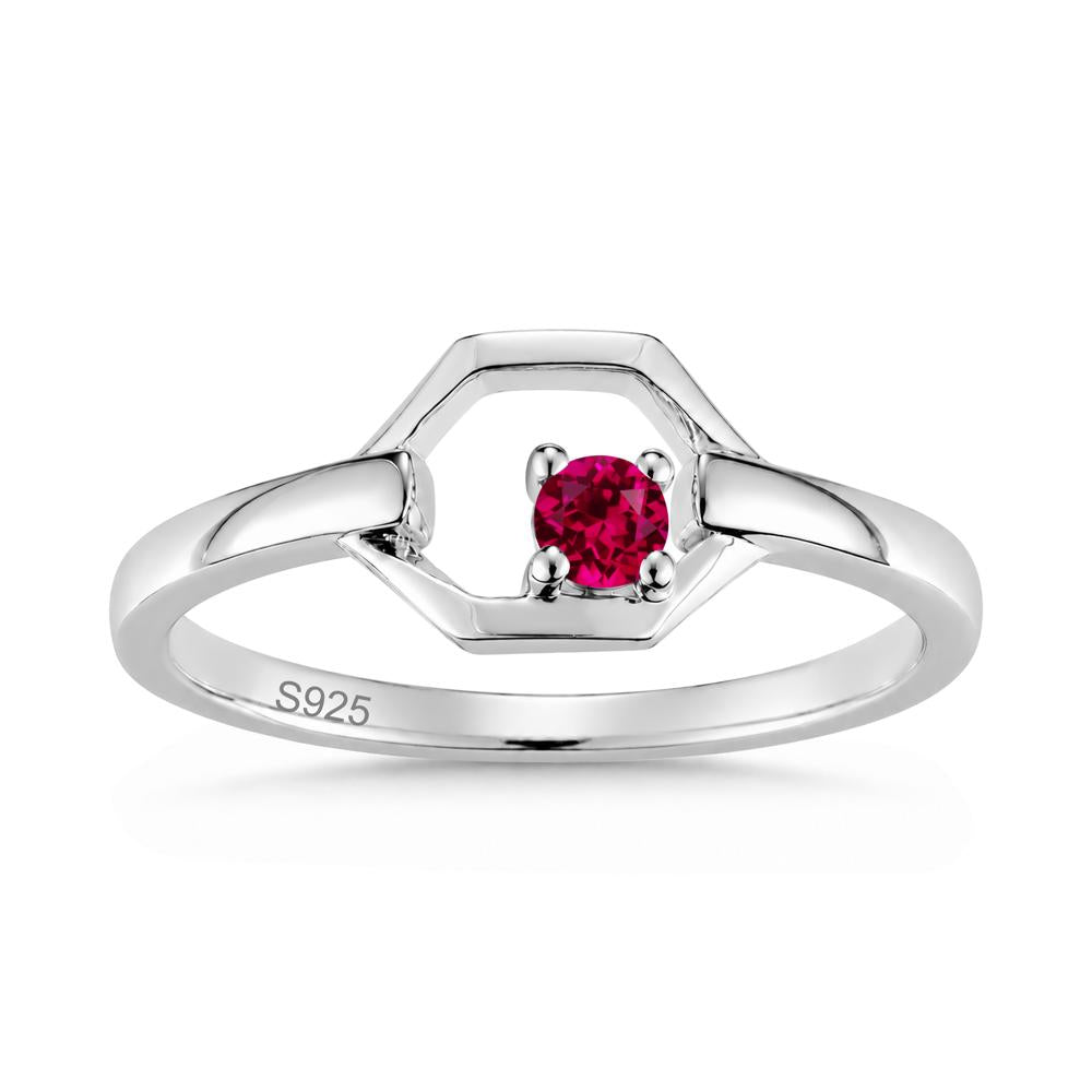 Minimalist Petite Solitaire Amethyst Ring - LUO Jewelry #gemstone_Ruby