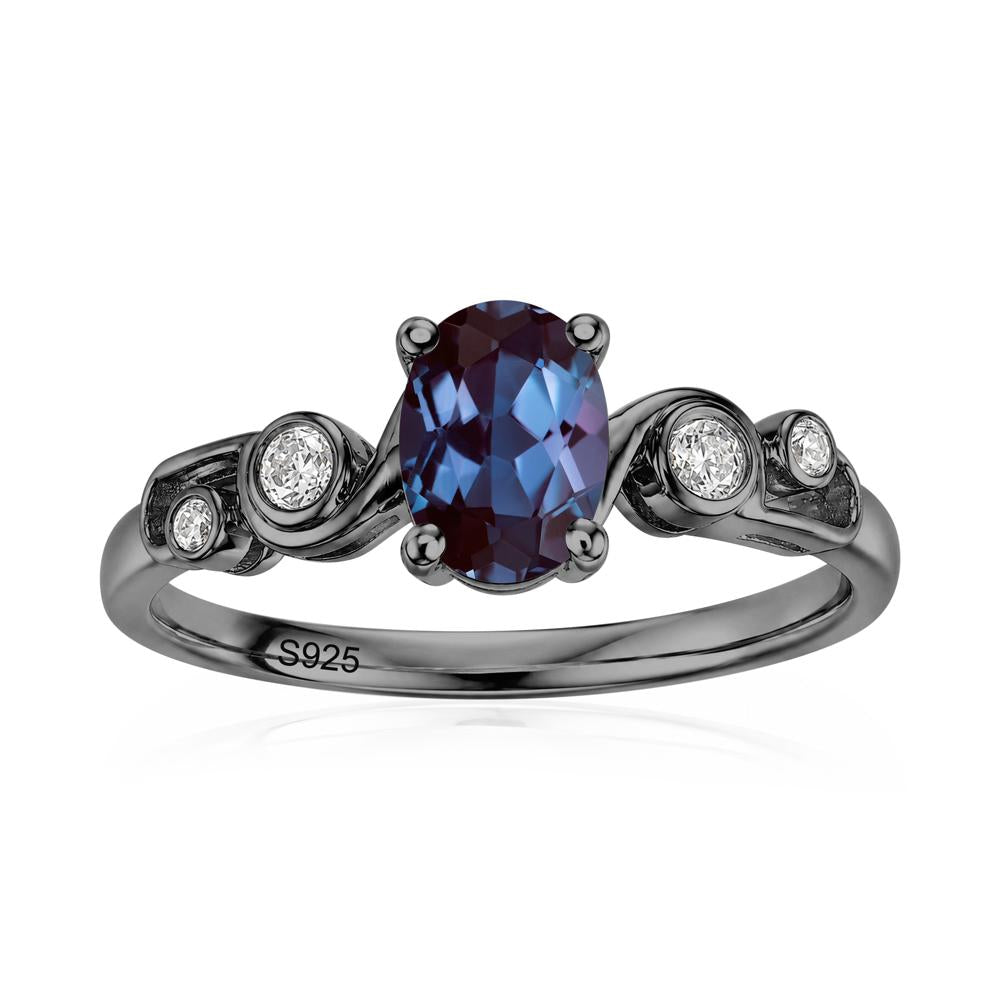 Oval Shaped London Blue Topaz Twisted Ring - LUO Jewelry #gemstone_Alexandrite