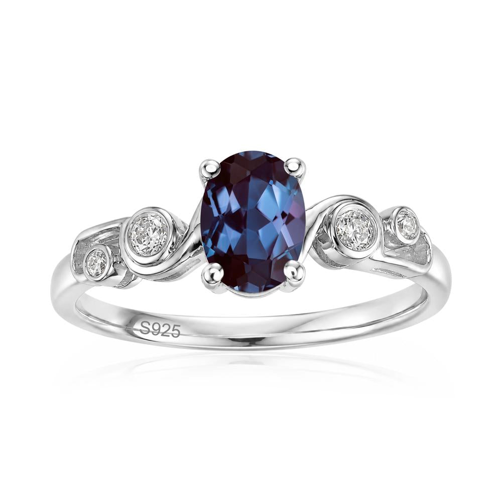 Oval Shaped London Blue Topaz Twisted Ring - LUO Jewelry #gemstone_Alexandrite