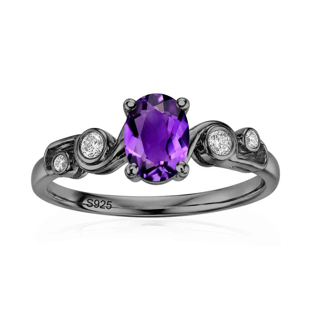 Oval Shaped London Blue Topaz Twisted Ring - LUO Jewelry #gemstone_Amethyst