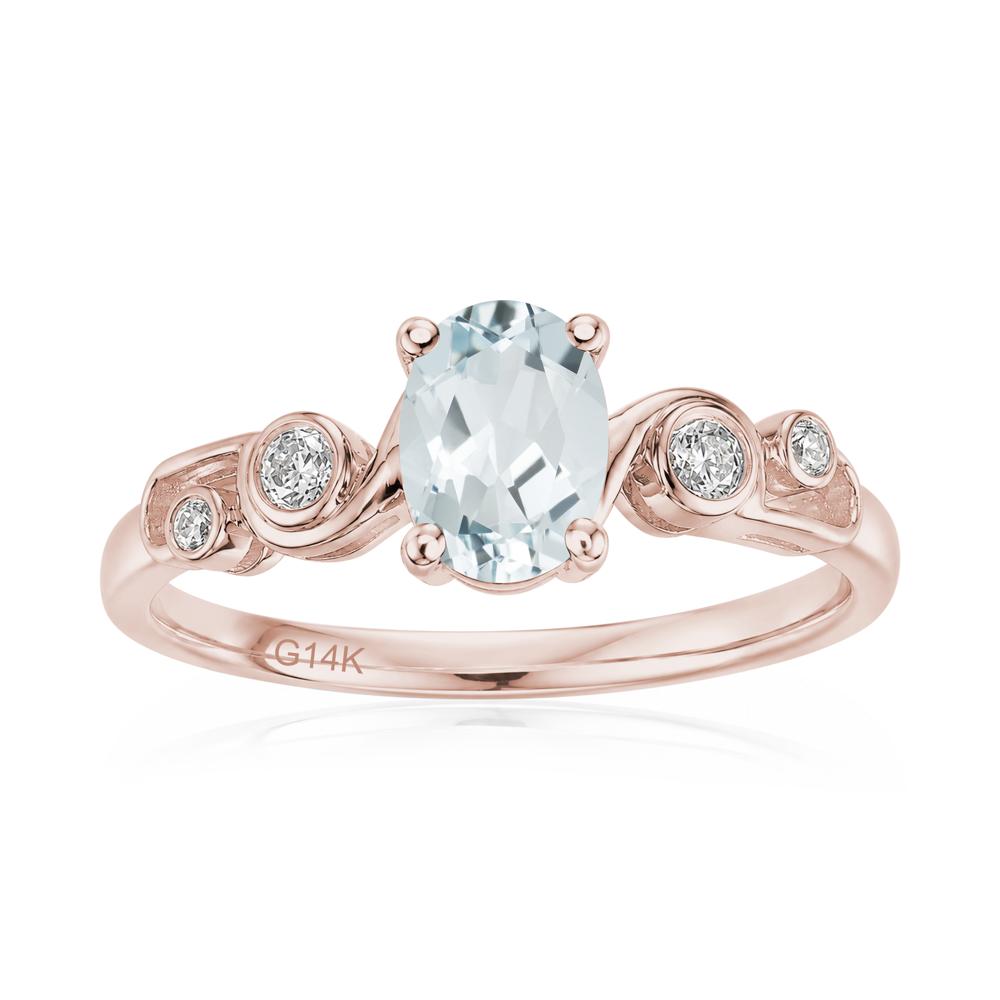 Oval Shaped London Blue Topaz Twisted Ring - LUO Jewelry #gemstone_Aquamarine