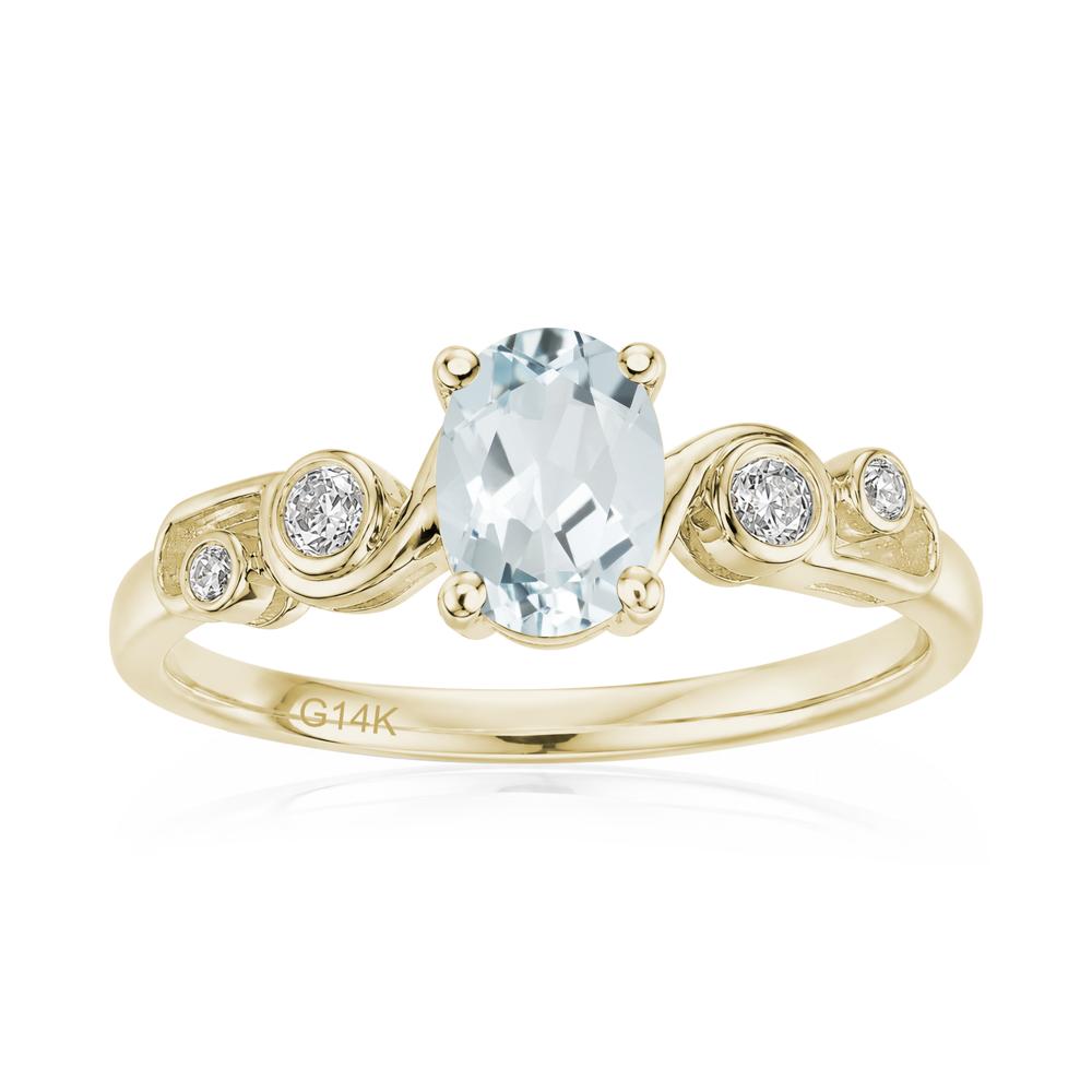 Oval Shaped London Blue Topaz Twisted Ring - LUO Jewelry #gemstone_Aquamarine