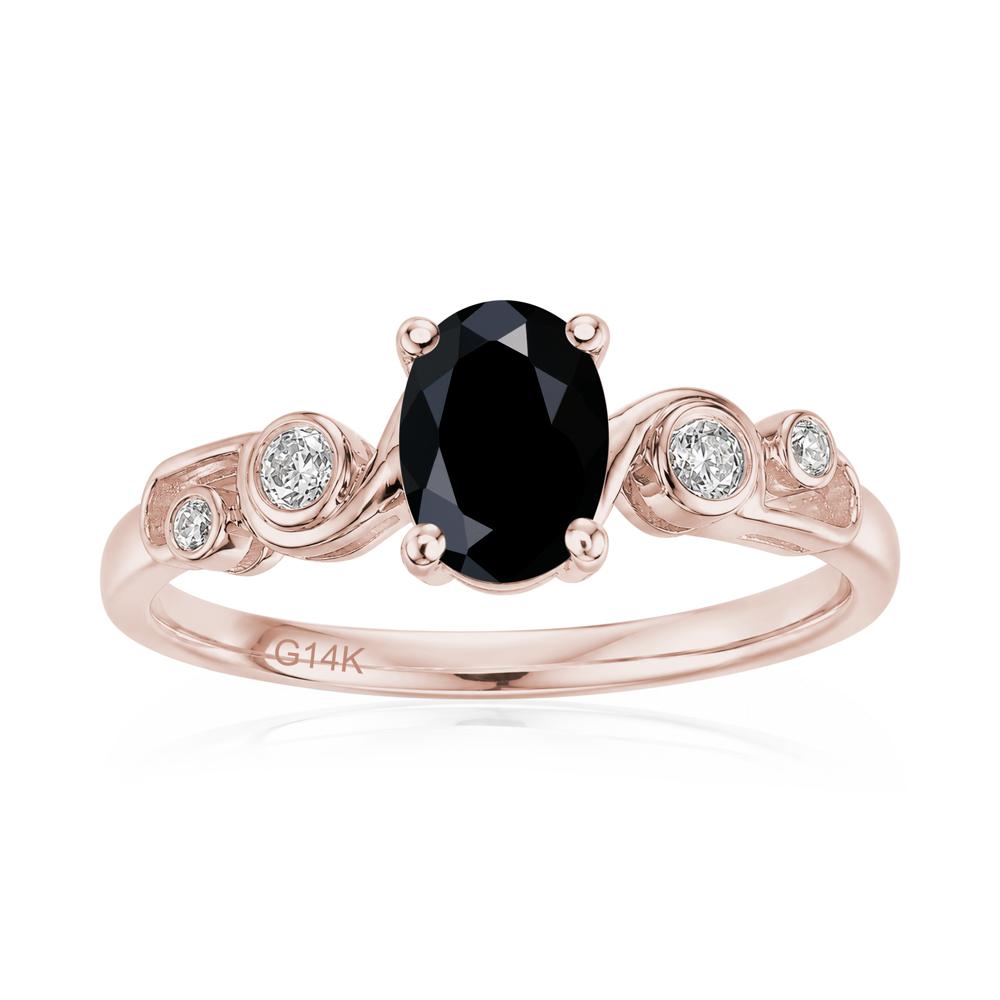 Oval Shaped London Blue Topaz Twisted Ring - LUO Jewelry #gemstone_Black Spinel