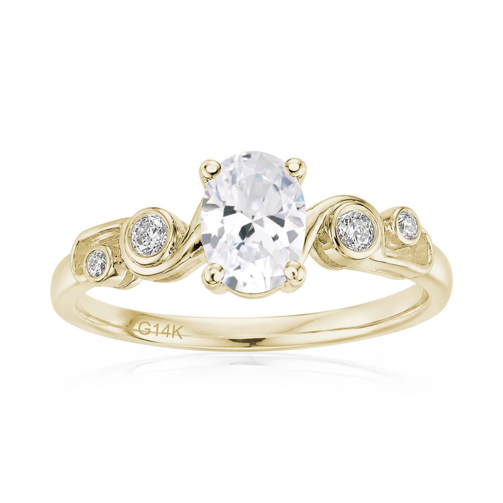 Oval Shaped London Blue Topaz Twisted Ring - LUO Jewelry #gemstone_Cubic Zirconia