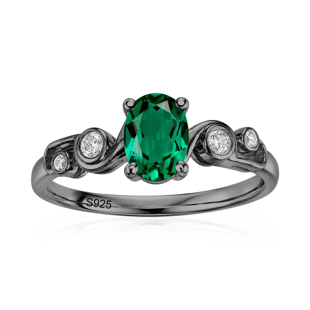 Oval Shaped London Blue Topaz Twisted Ring - LUO Jewelry #gemstone_Emerald