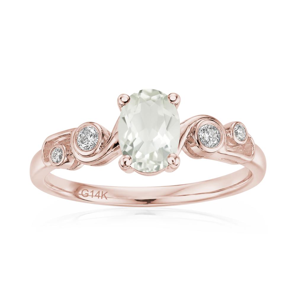 Oval Shaped London Blue Topaz Twisted Ring - LUO Jewelry #gemstone_Green Amethyst