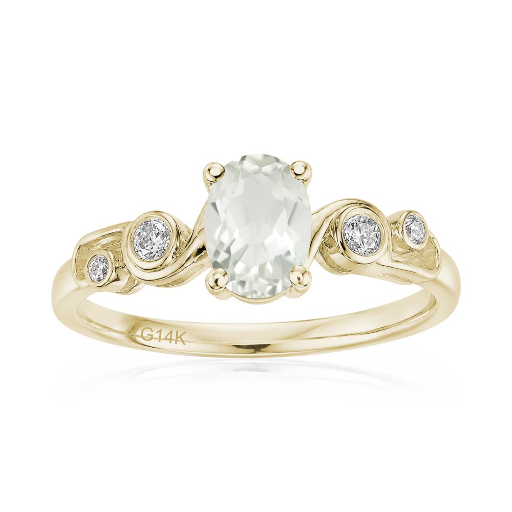 Oval Shaped London Blue Topaz Twisted Ring - LUO Jewelry #gemstone_Green Amethyst