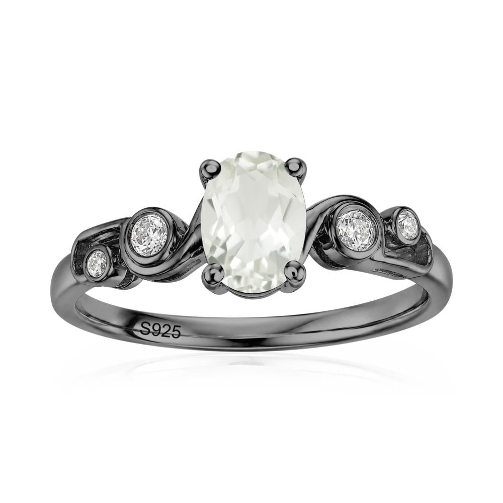 Oval Shaped London Blue Topaz Twisted Ring - LUO Jewelry #gemstone_Green Amethyst