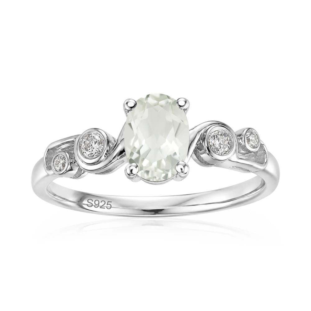 Oval Shaped London Blue Topaz Twisted Ring - LUO Jewelry #gemstone_Green Amethyst